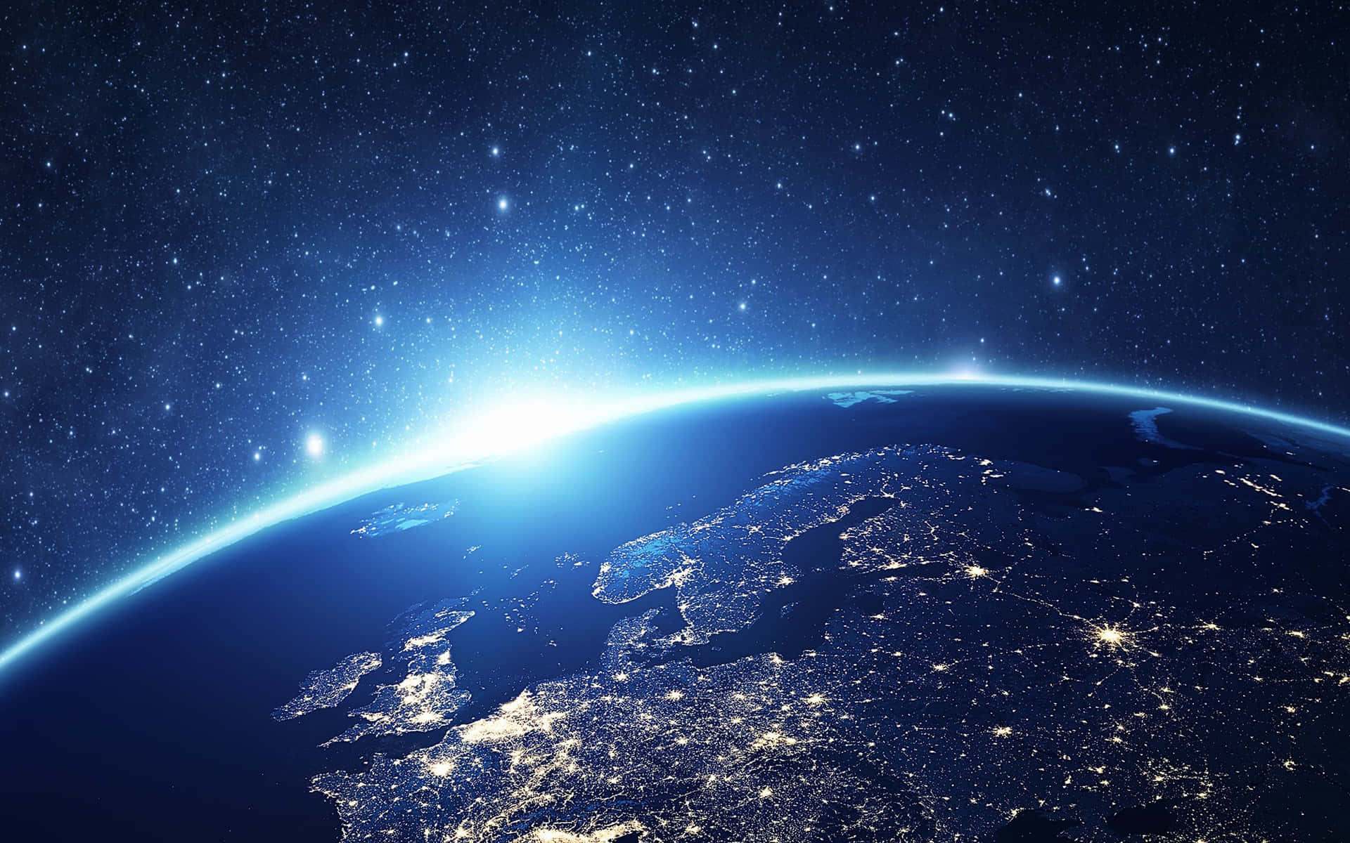Earth Night Lights Space View Background