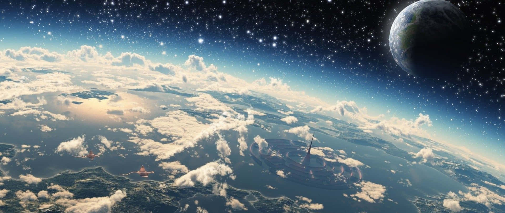 Earthand Space View Background