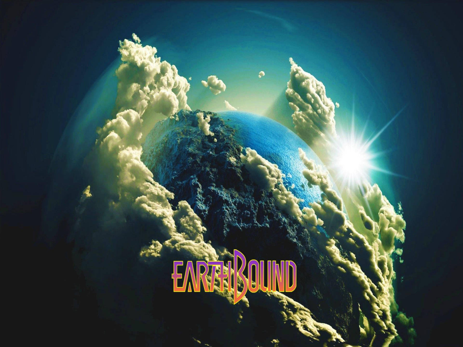 Earthbound 3d Earth Surrounded With Clouds Background