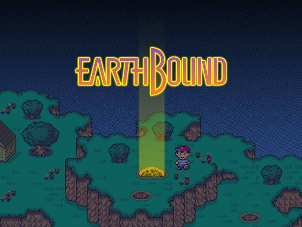 Earthbound Glowing Comet In The Field Background