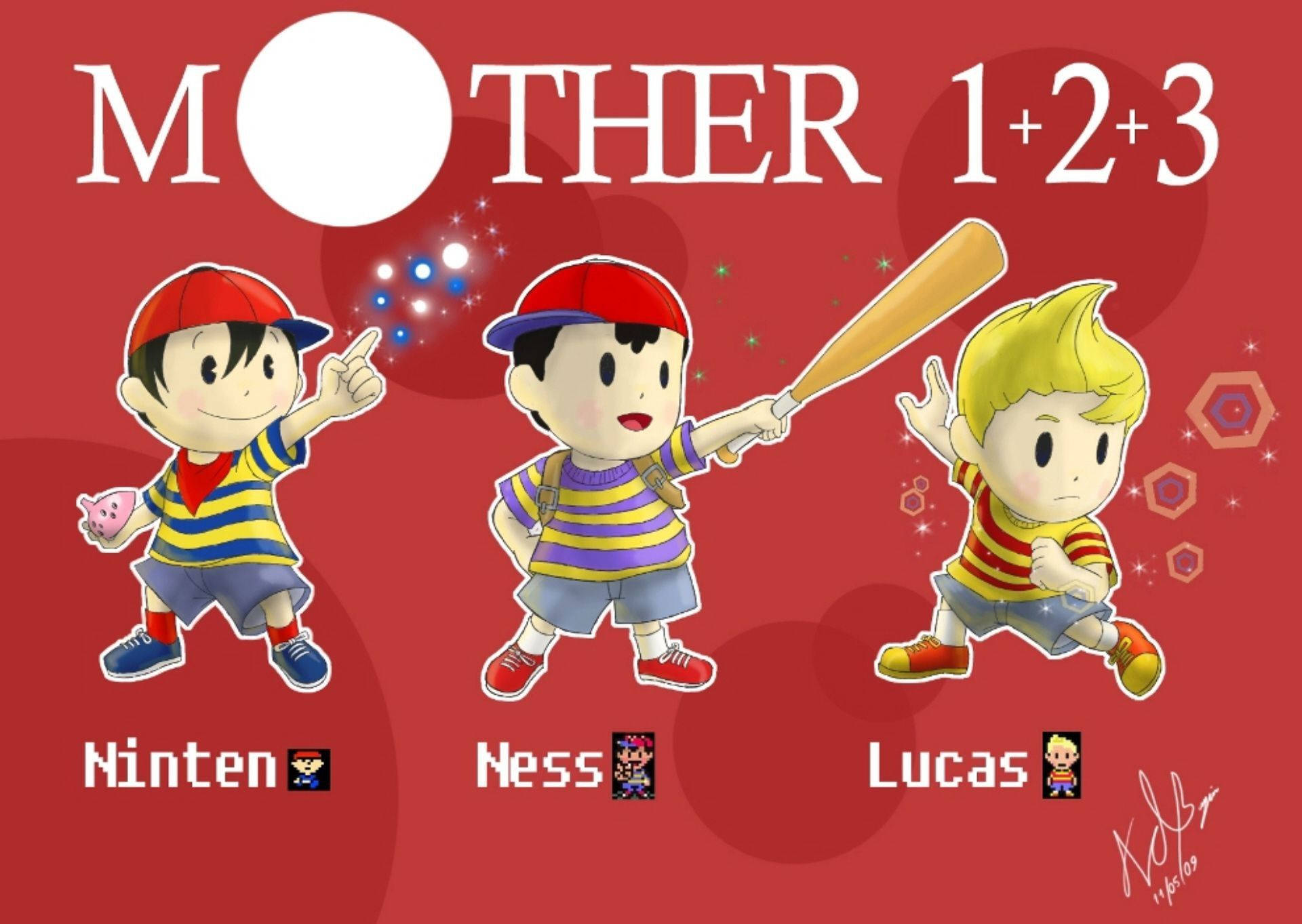 Earthbound Mother 1+2+3 Poster Background