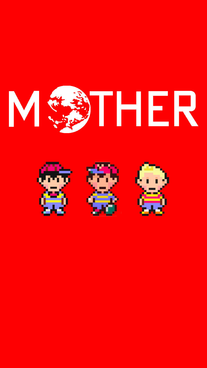 Earthbound Mother Logo In Red Background