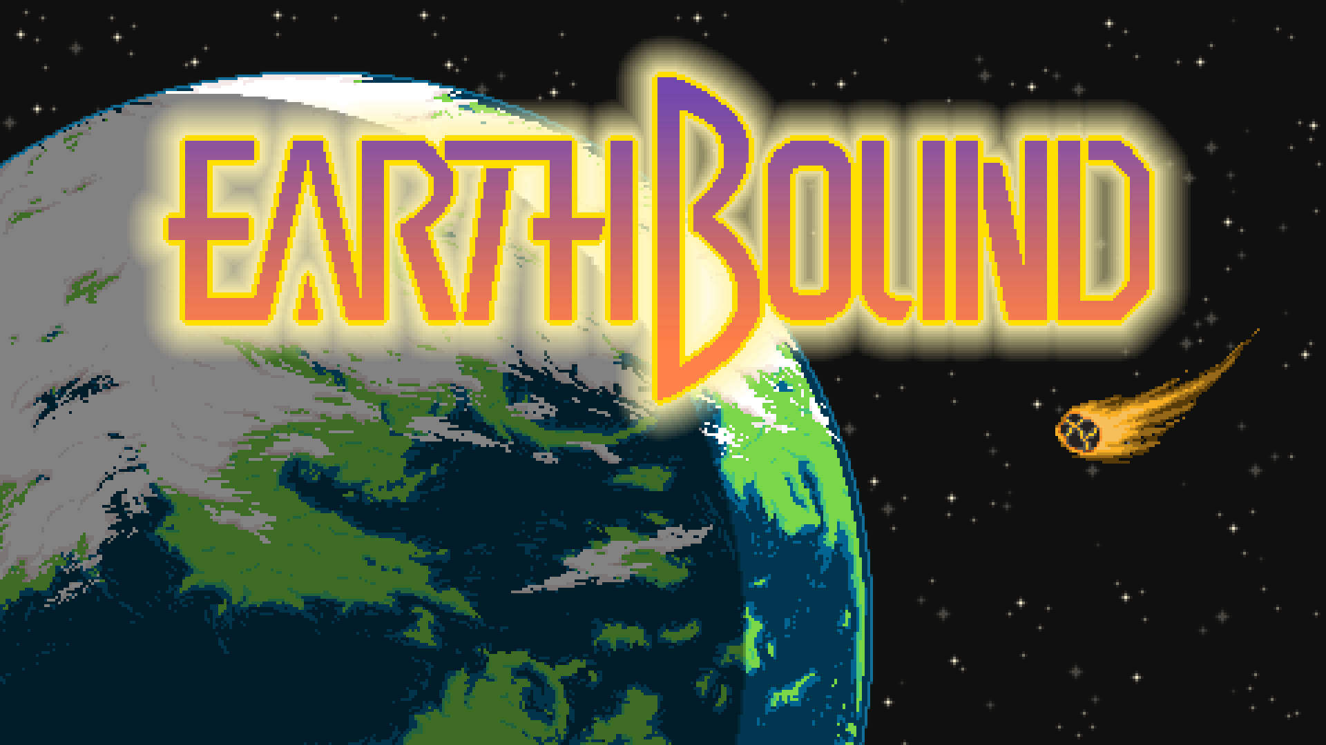 Earthbound Planet Earth And Comet Poster Background