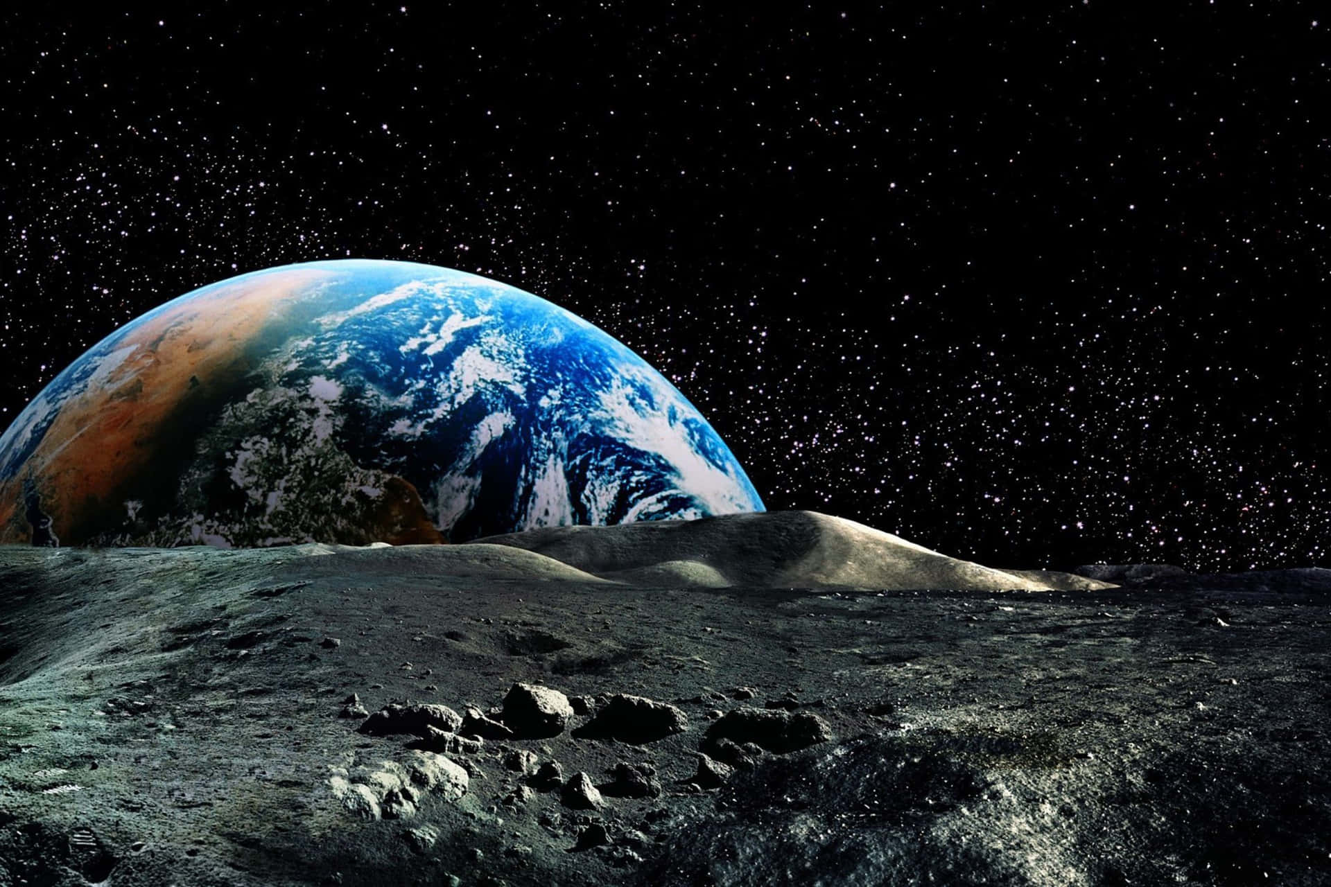 Earthrise_ From_ Moon_ Surface Background