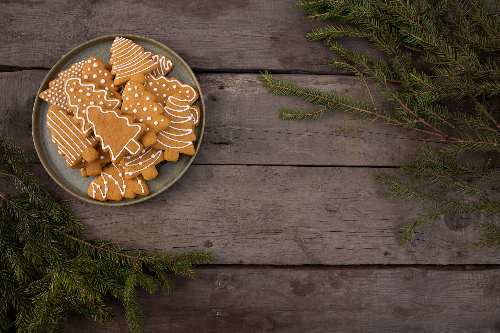 Earthy Christmas Cookies Background