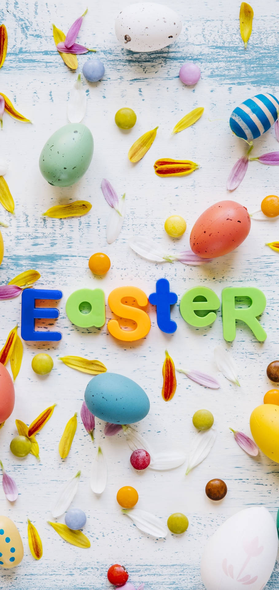 Easter Colorful Letters Phone Background