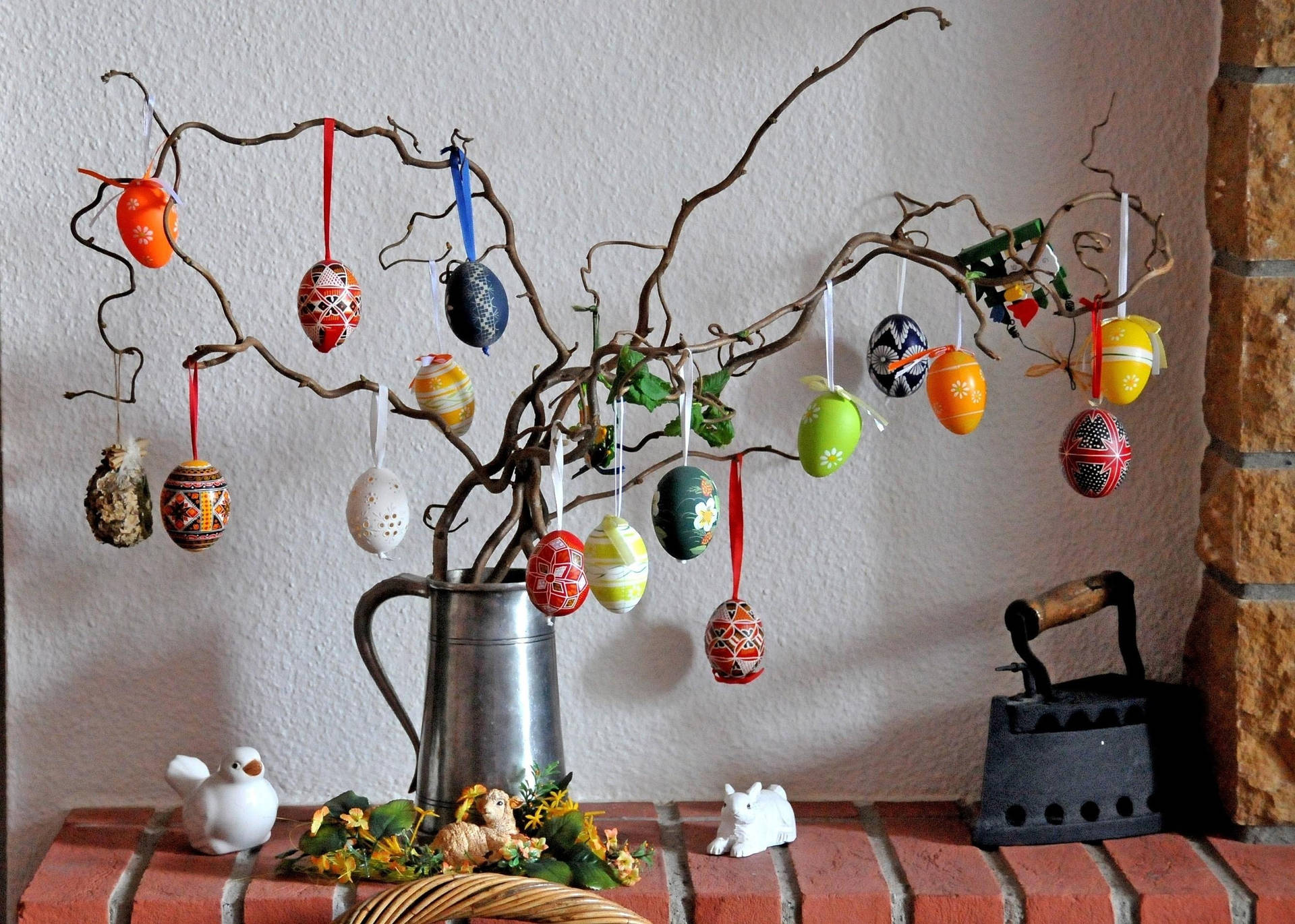 Easter Eggs Ornaments And Decoration Background