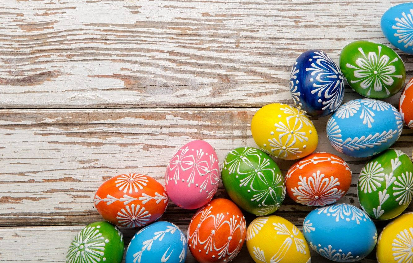 Easter Eggs With Intricate Patterns Background