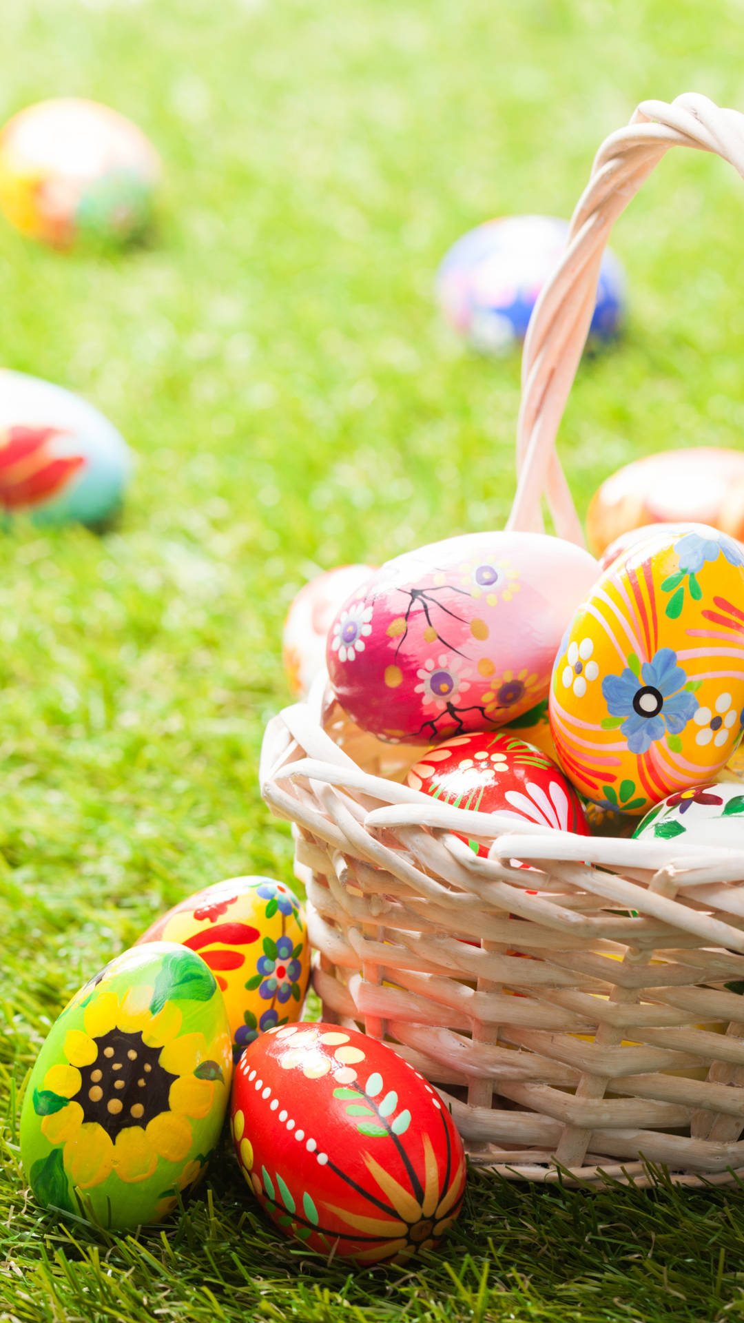 Easter In Basket Phone Background