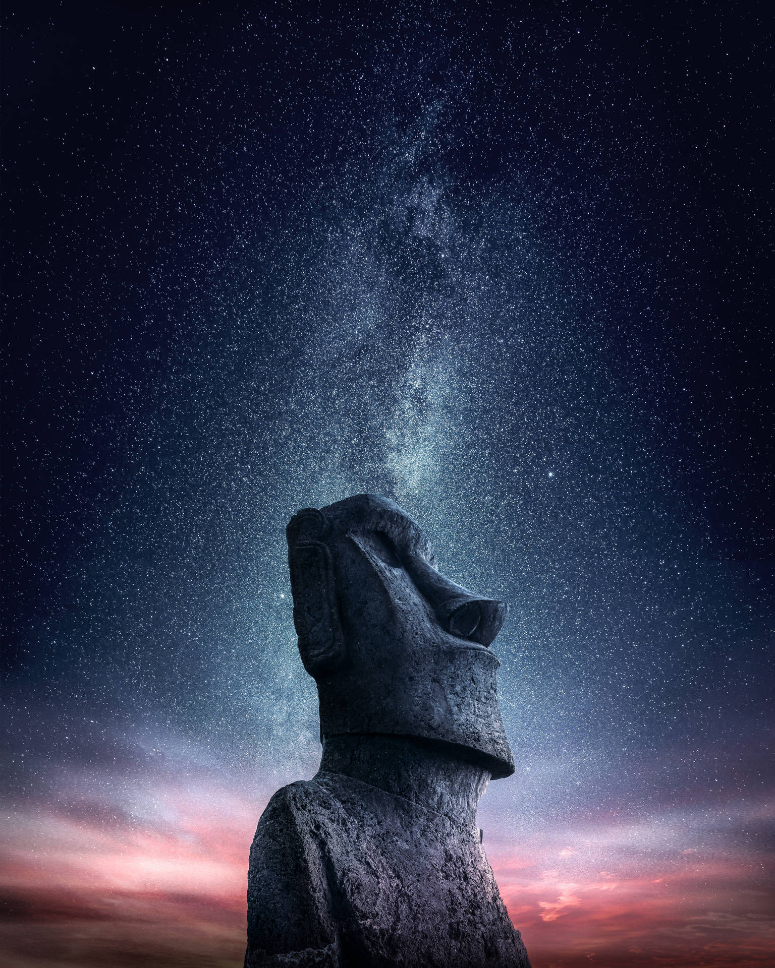 Easter Island And Moai Statue Background