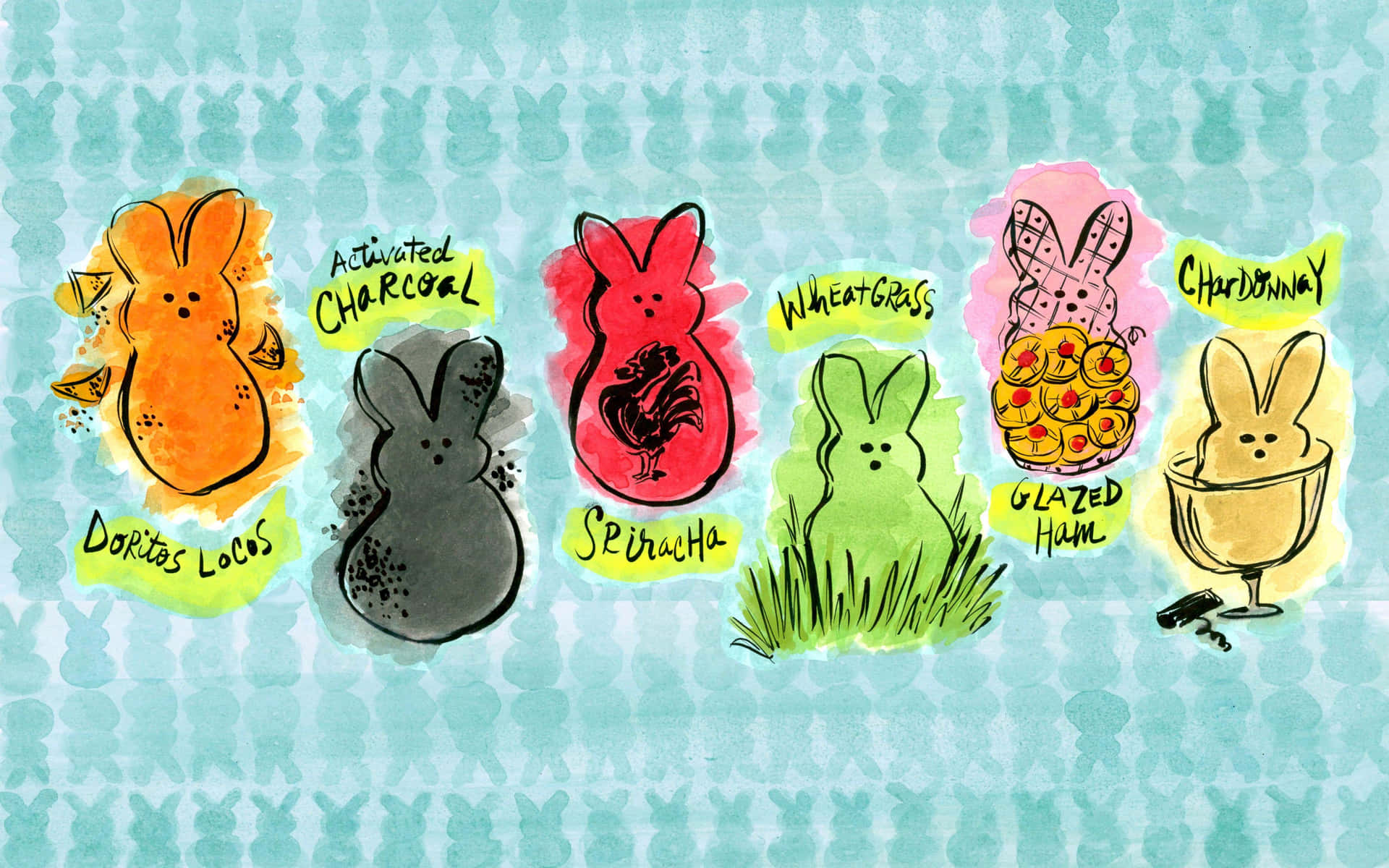Easter Peeps Flavor Parody Background