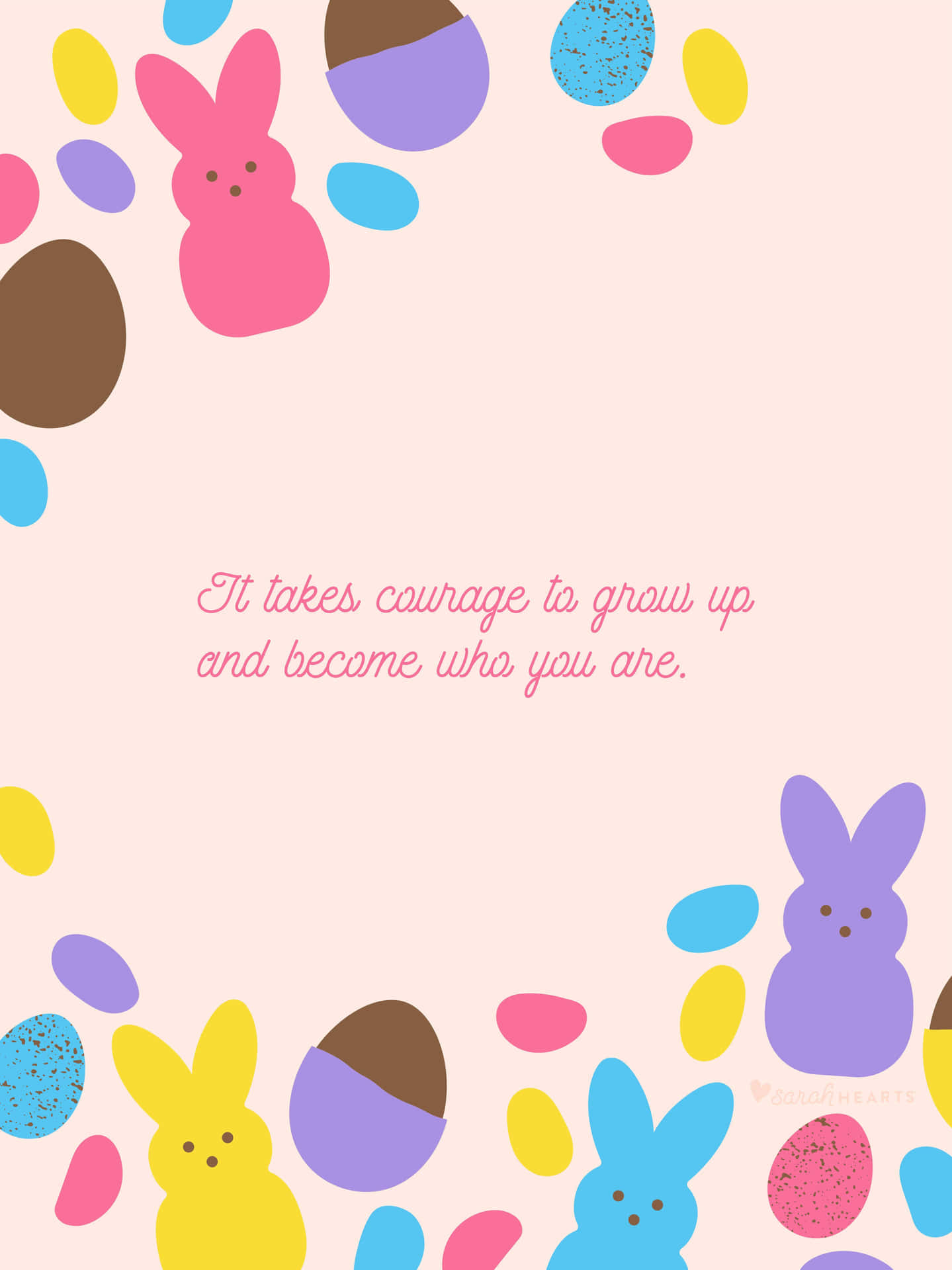 Easter Peeps Inspirational Quote Background