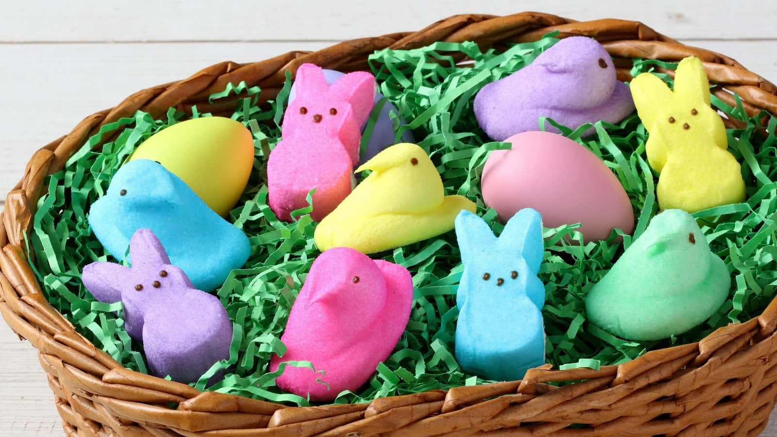 Easter Peepsin Basket Background
