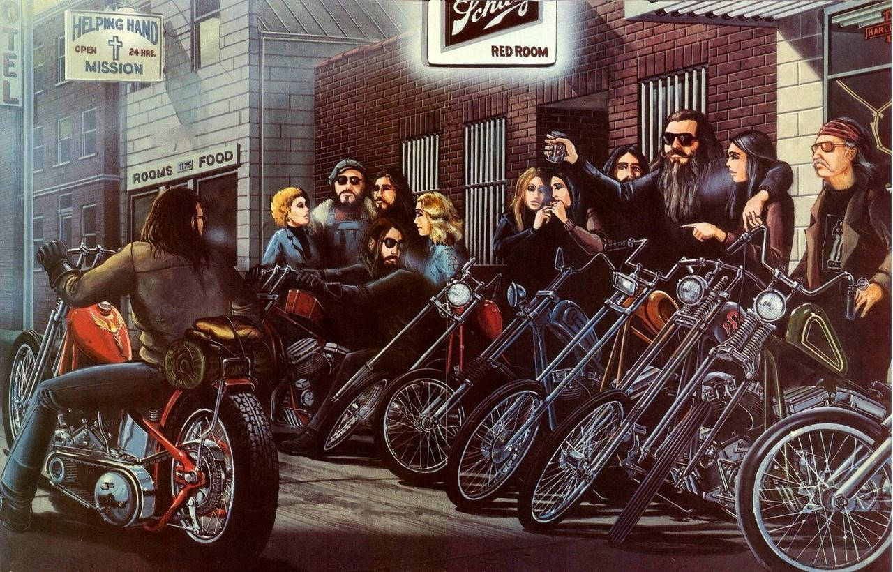 Easy Riders With Girls Background