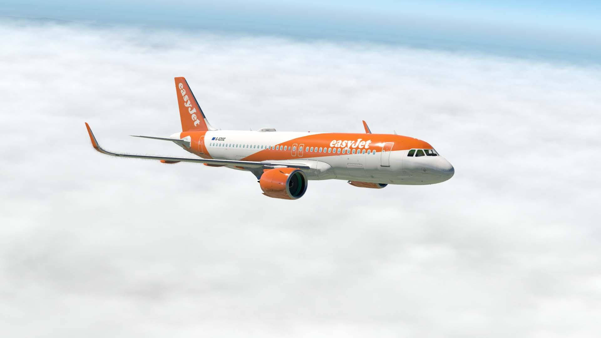 Easyjet Plane White Clouds Background