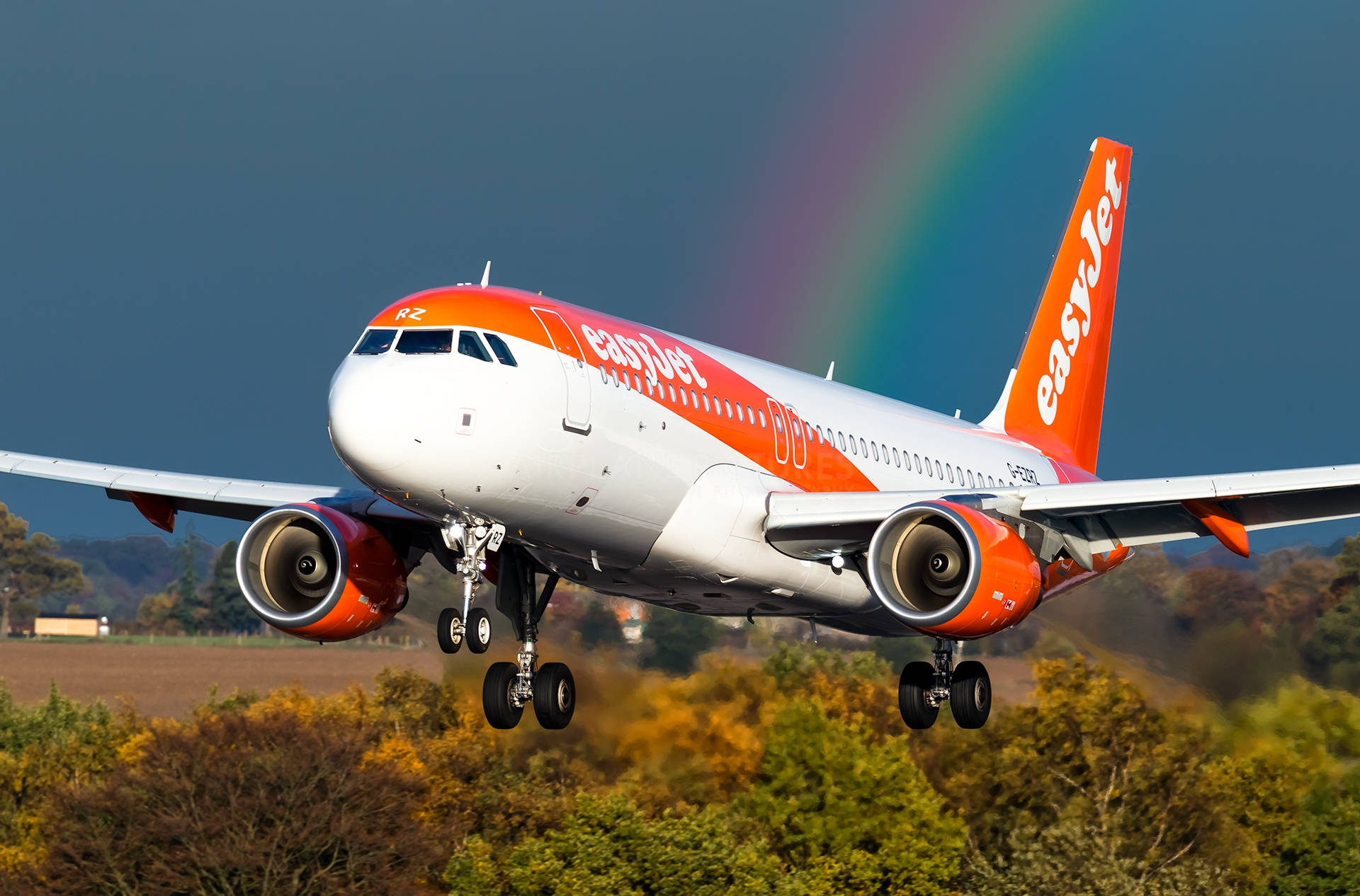 Easyjet Rainbow Plane Background