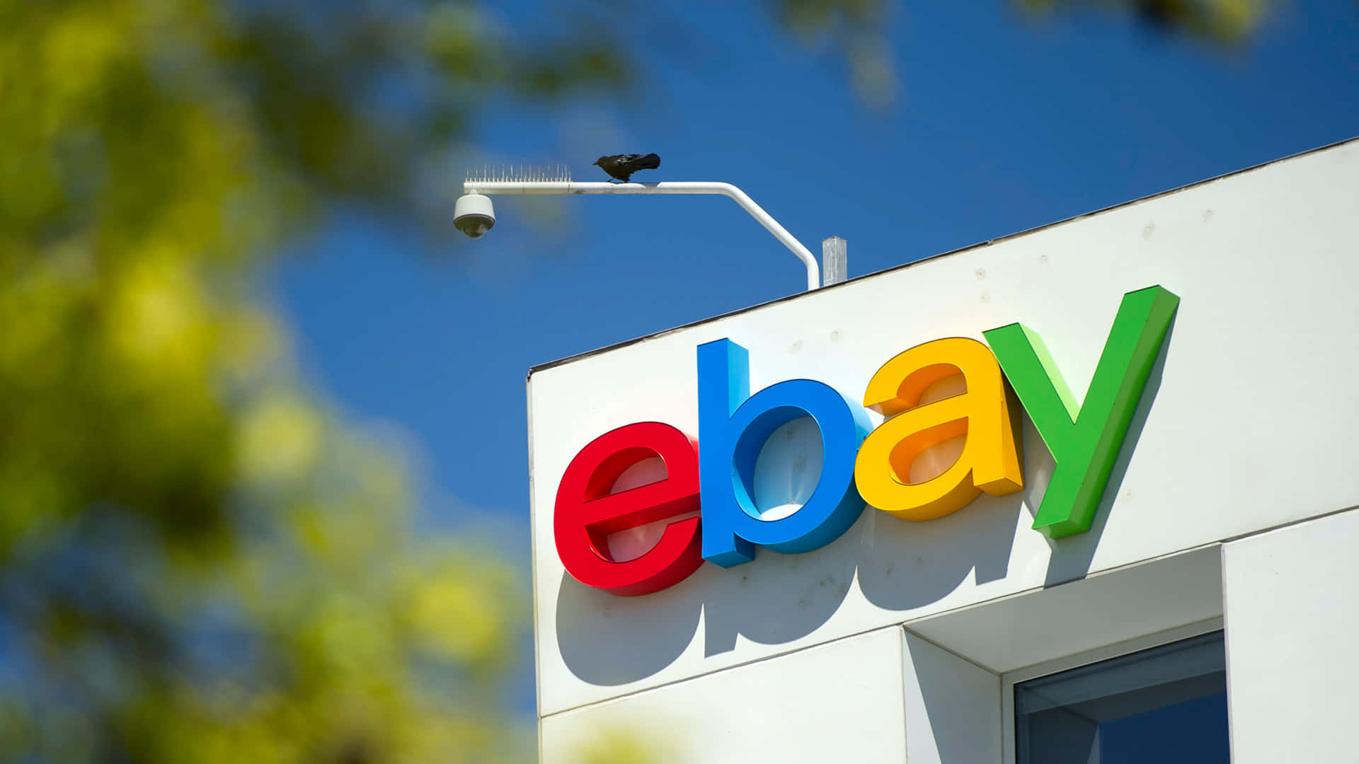 Ebay Uk Building With Blurry Tree Background