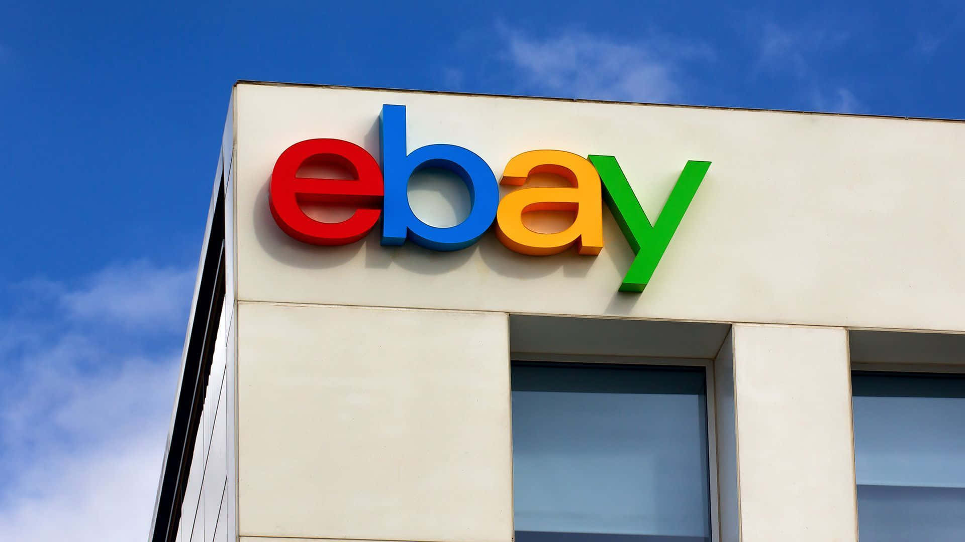 Ebay Uk Corporate Building Facade Lit With Logo