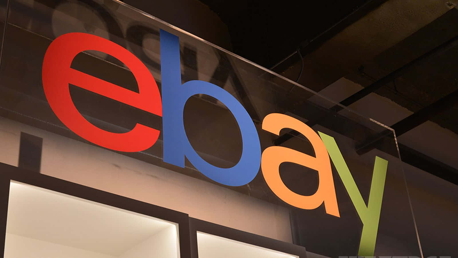 Ebay Uk Logo On Glass Background