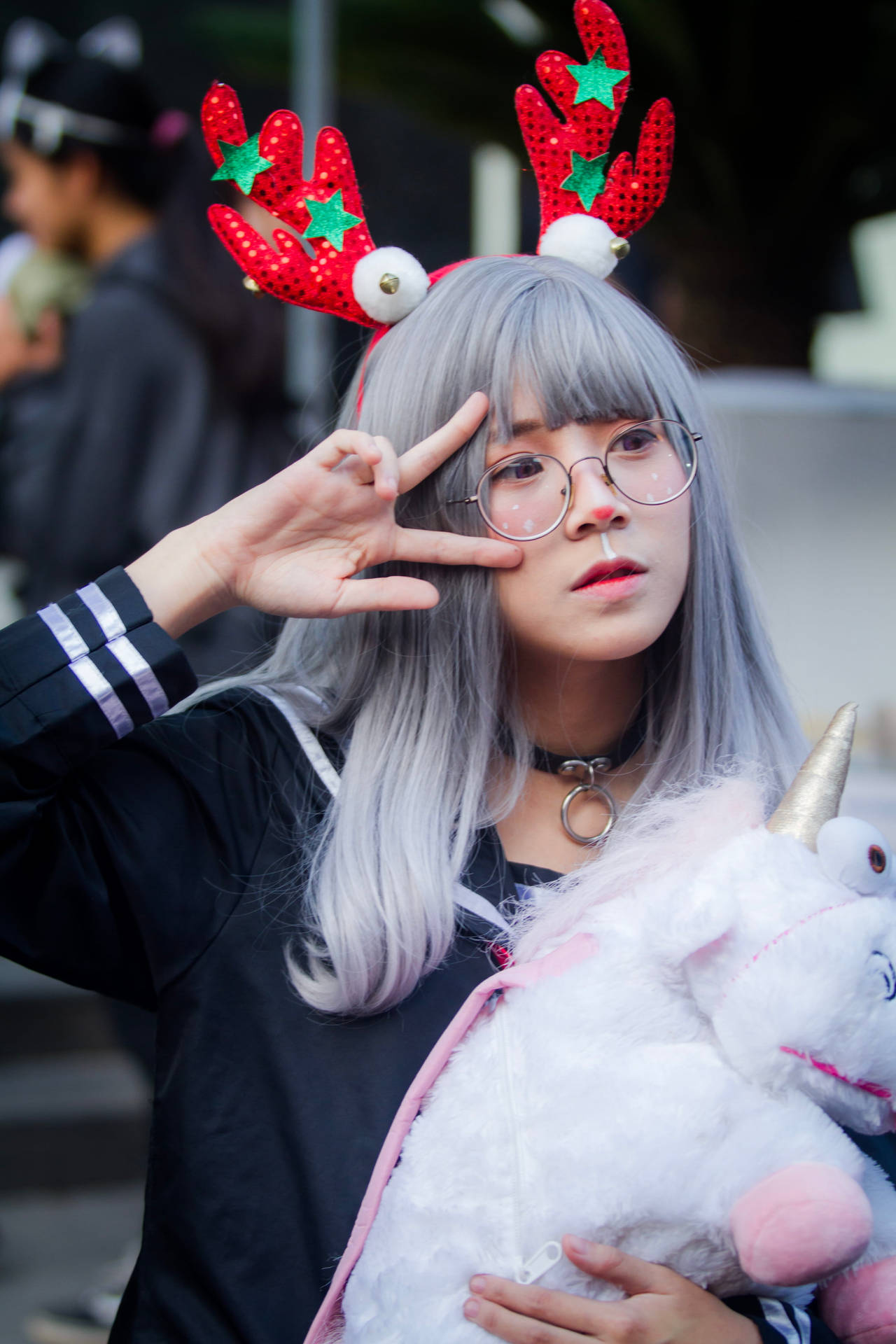 Eccentric Tokyo Style: Girl With Red Antlers Background