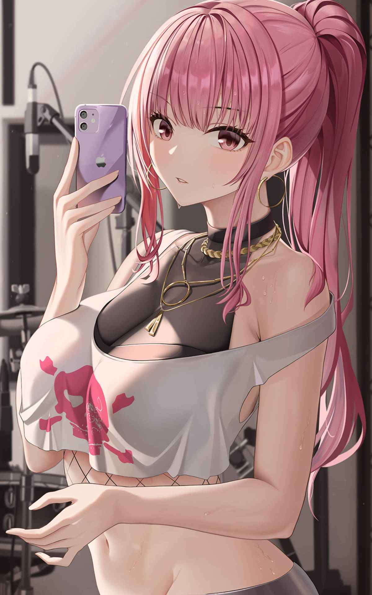 Ecchi Mirror Selfie Background