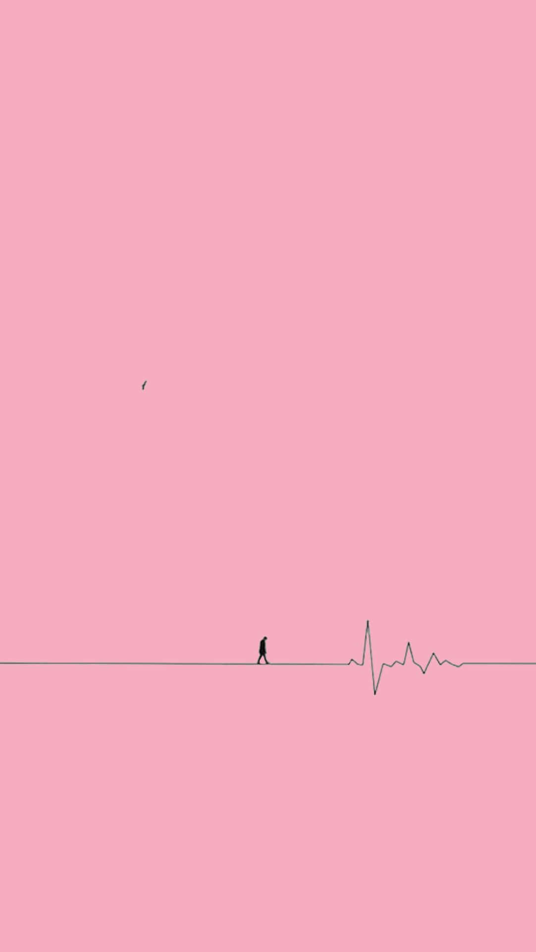 Ecg Line Pink Aesthetic Mood Background