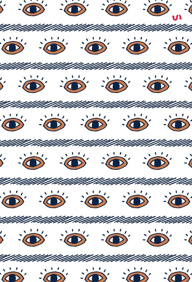 Eclectic Boho Eye Pattern Design Background