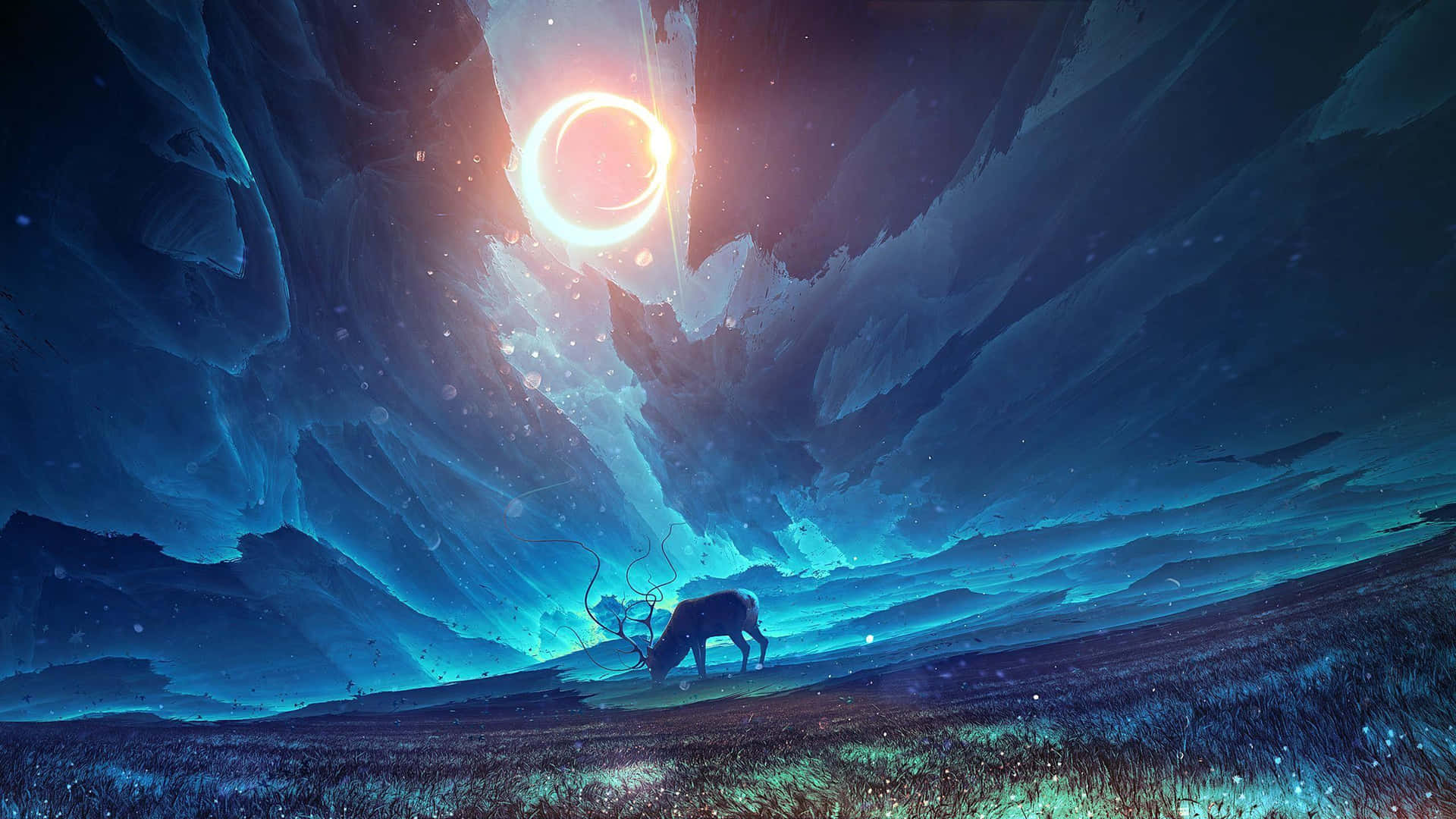 Eclipse_in_ Surreal_ Landscape Background