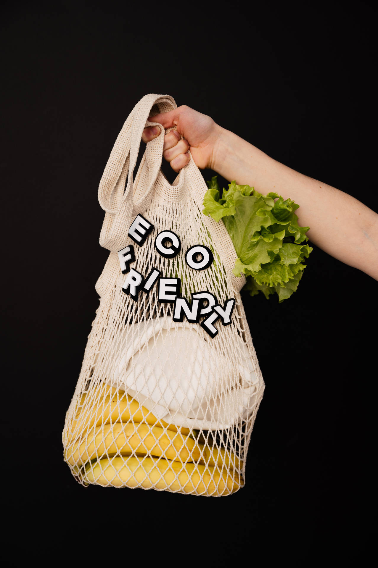 Eco-friendly Mesh Banana Bag Background