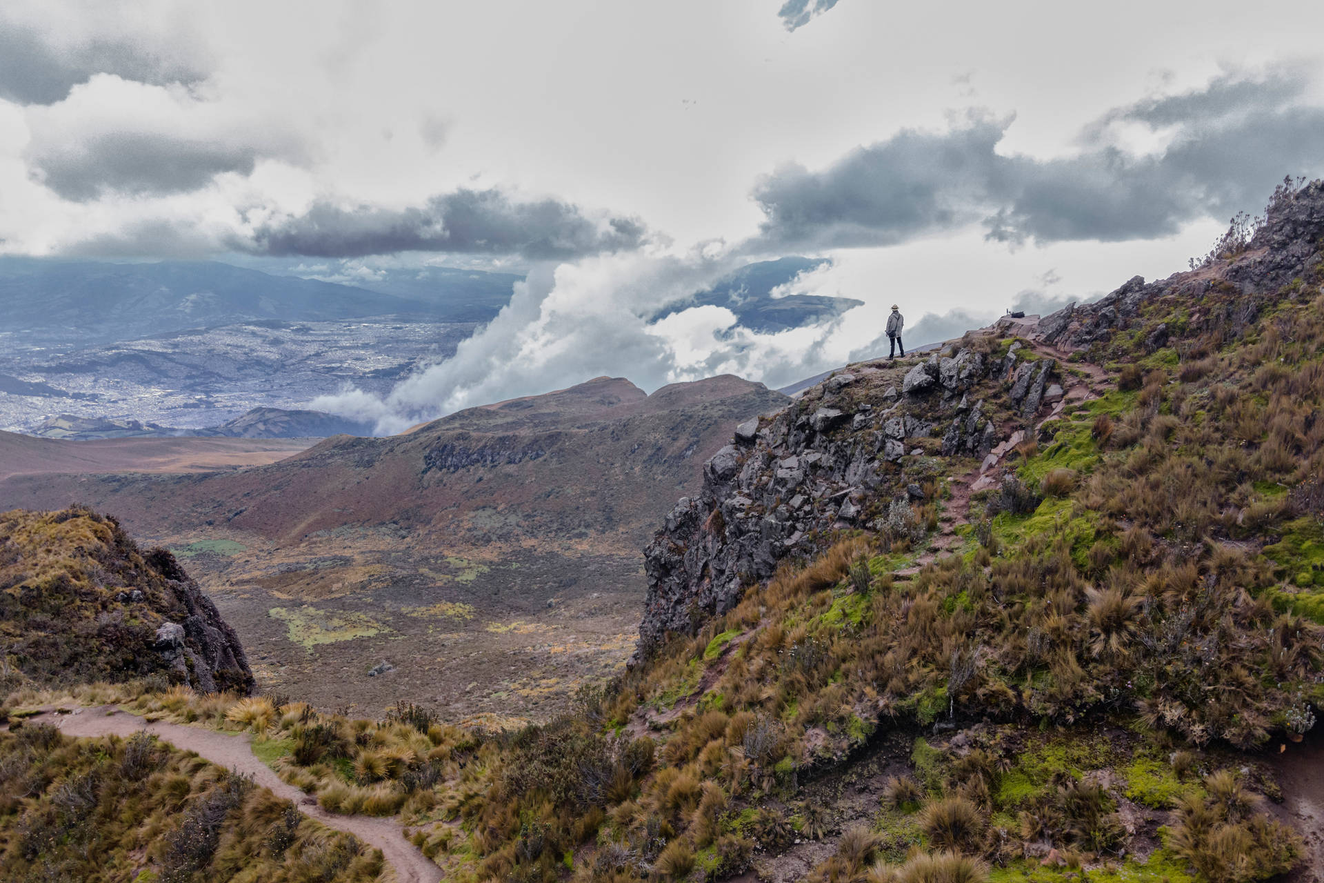 Ecuador Mountain Range Of Quito Background