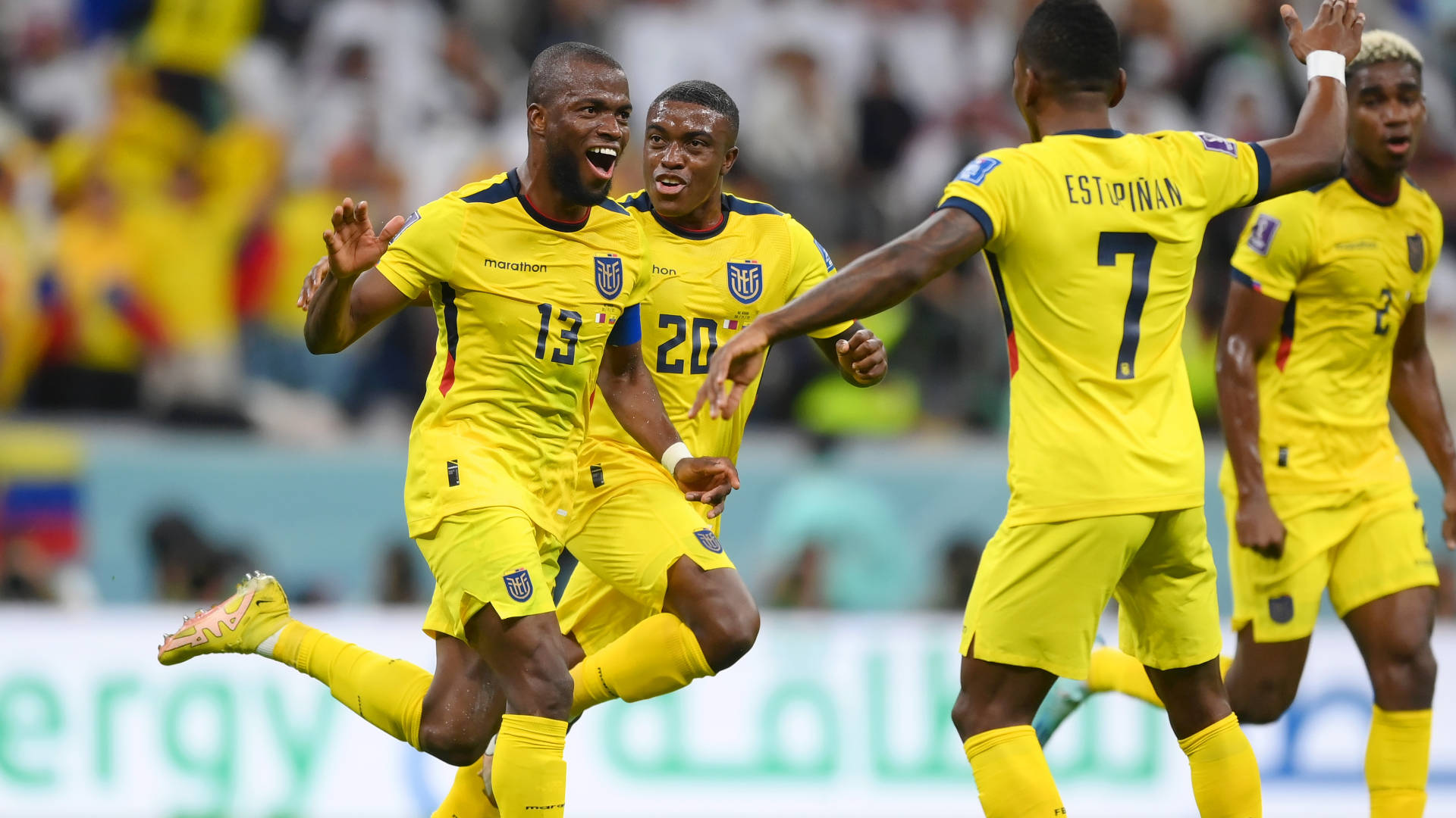 Ecuador National Football Team In Action During Qualifying Match Background