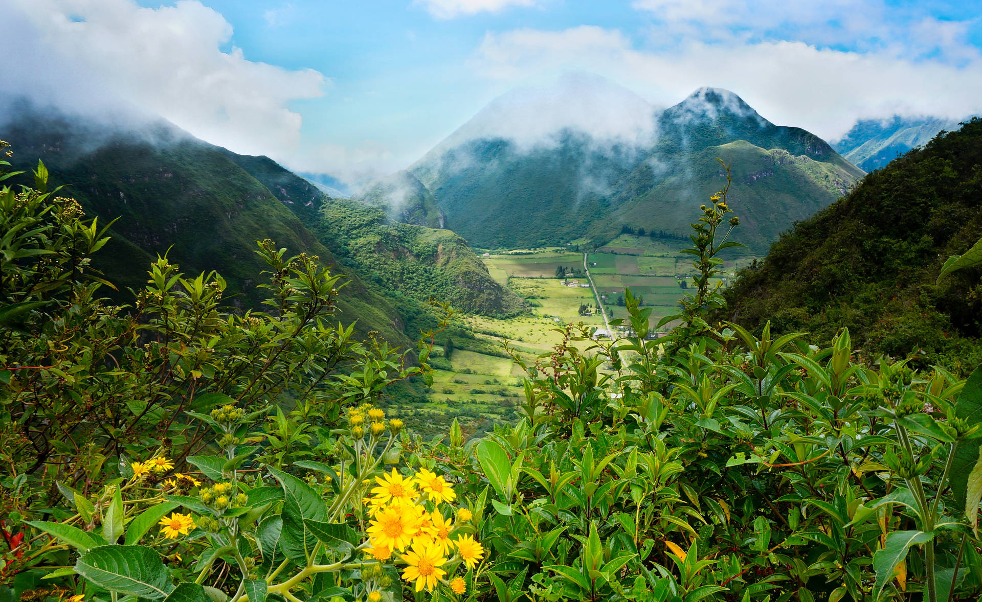 Ecuador Pululahua Dormant Volcano Background
