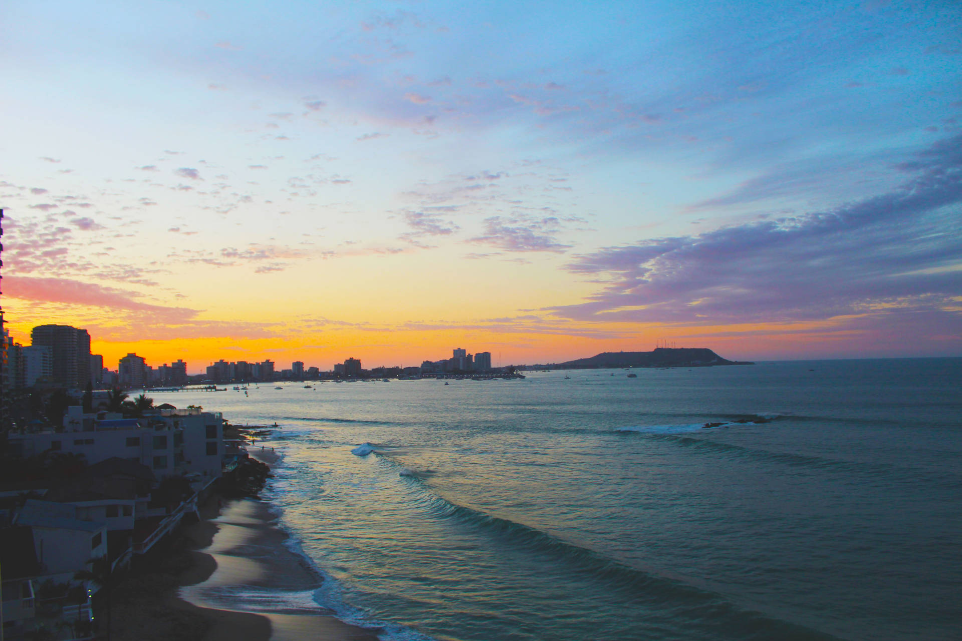 Ecuador Salinas Coast Background