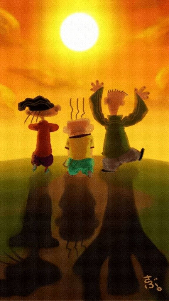 Ed Edd Eddy Watching Sunset Background