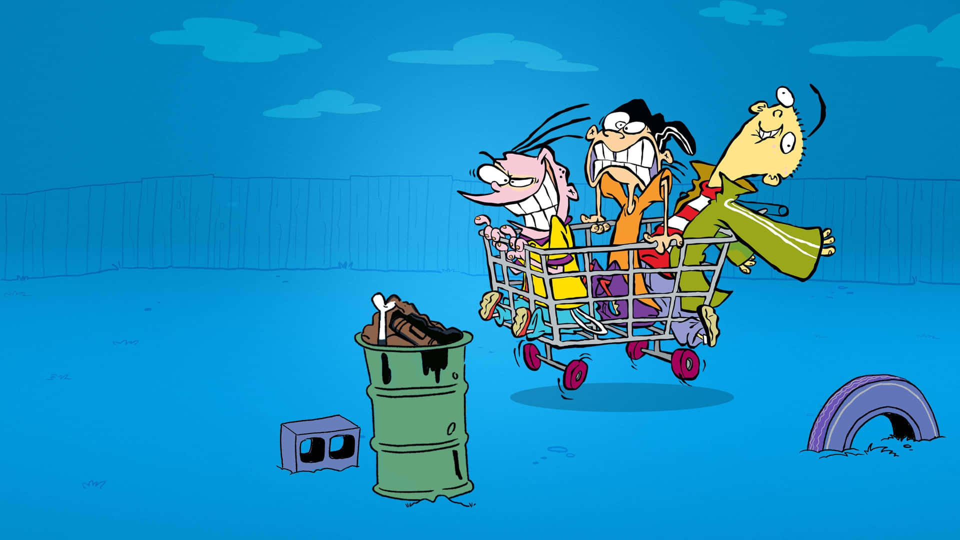 Ed, Edd N Eddy In Grocery Cart Background