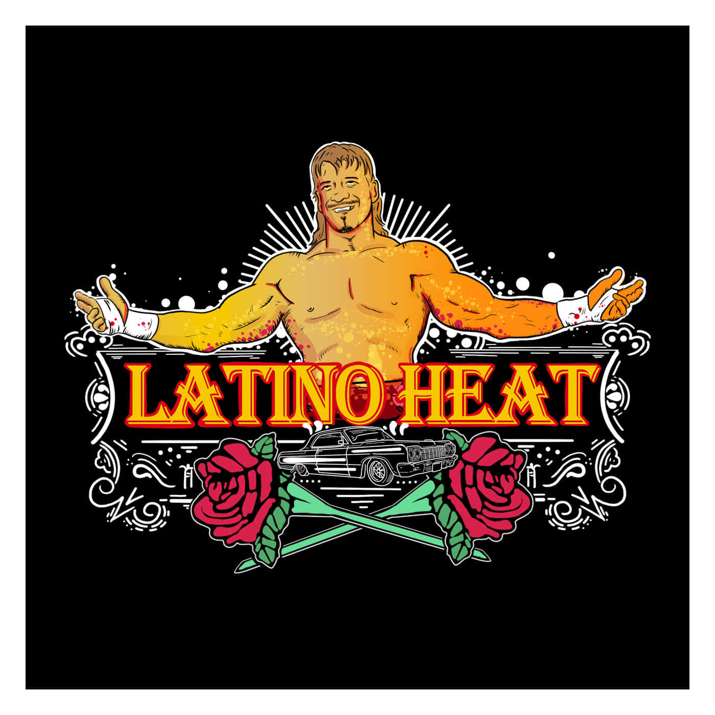 Eddie Guerrero Latino Heat And Roses Fanart Background