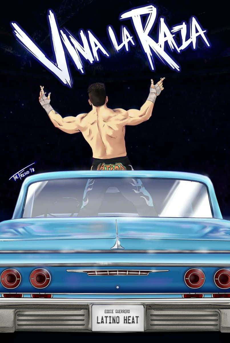 Eddie Guerrero Viva La Raza Fanart Drawing Car Background
