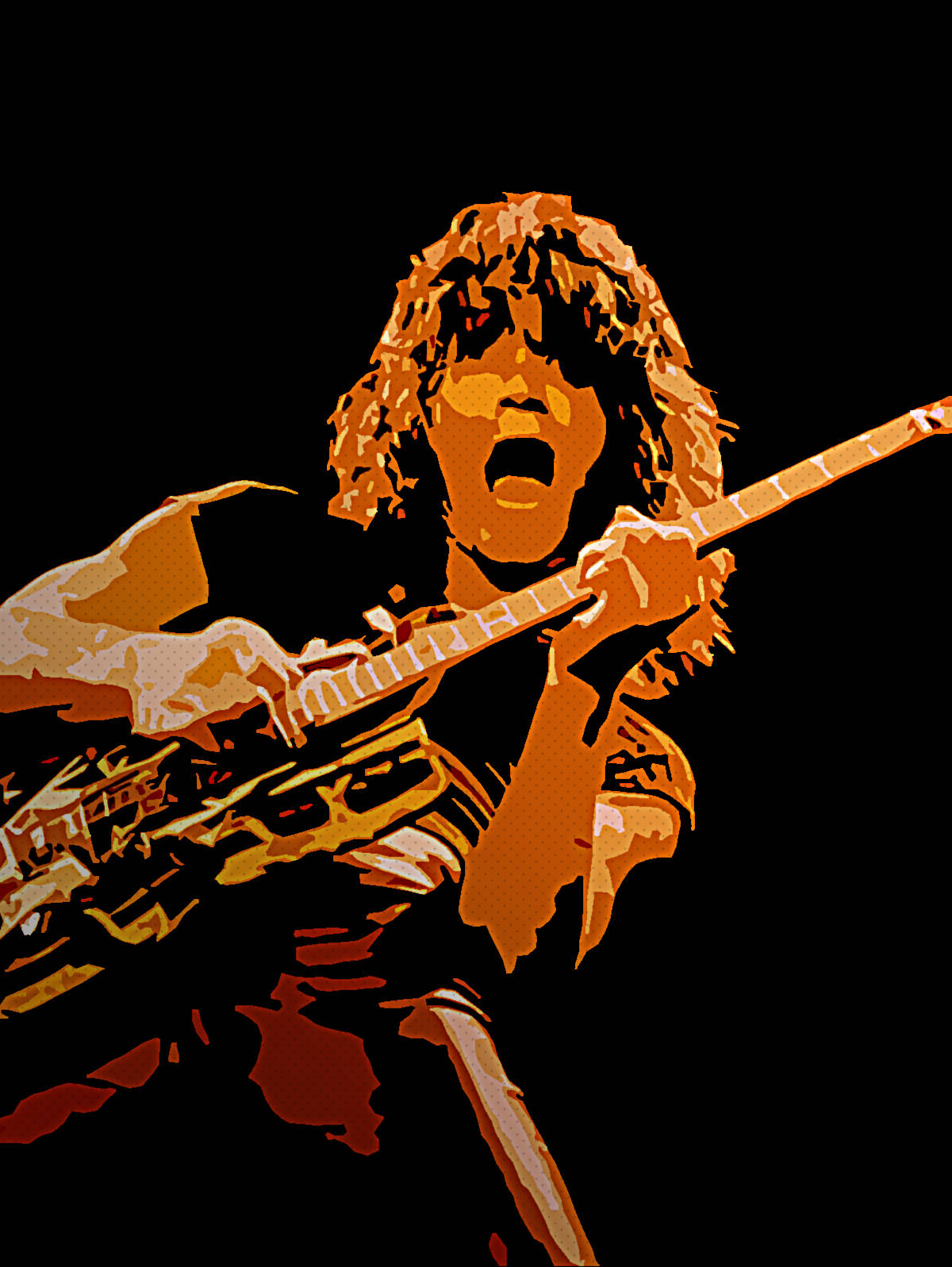 Eddie Van Halen Rock Band Creative Retro Background