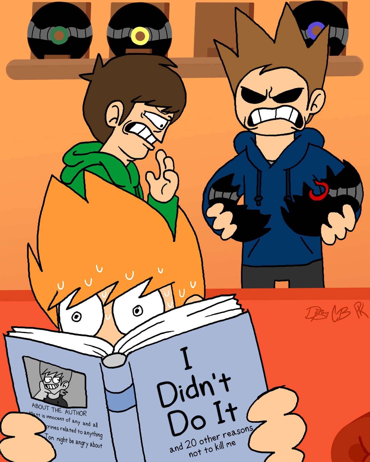 Eddsworld Characters During An Intense Scene Background