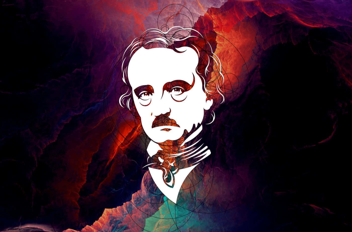 Edgar Allan Poe Artistic Portrait Background