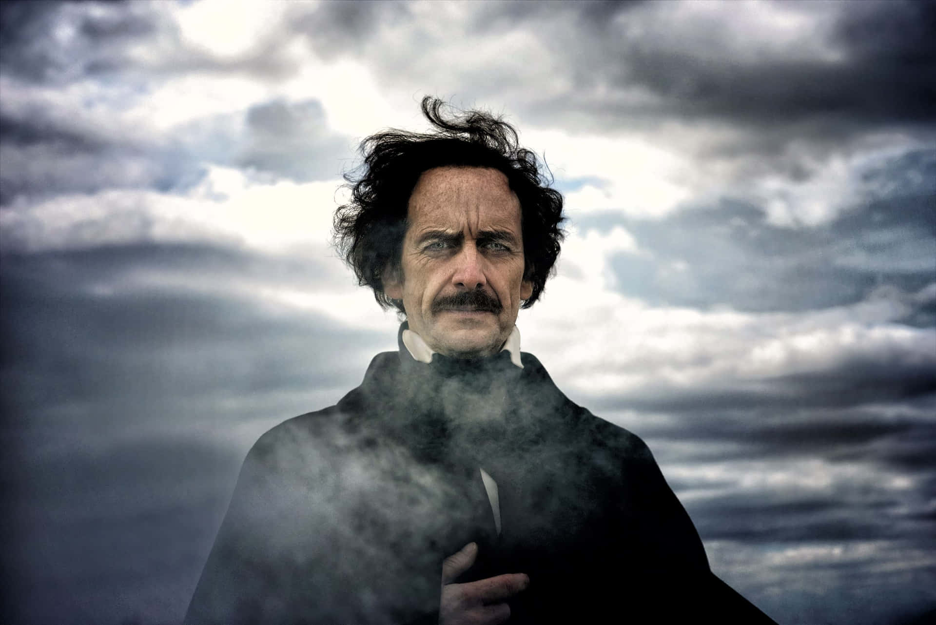 Edgar Allan Poe Impersonator Stormy Backdrop Background