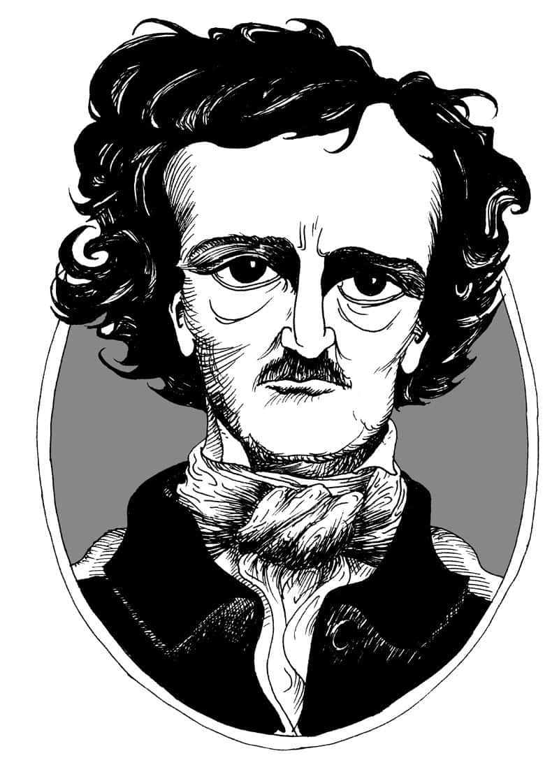 Edgar Allan Poe Portrait Illustration Background