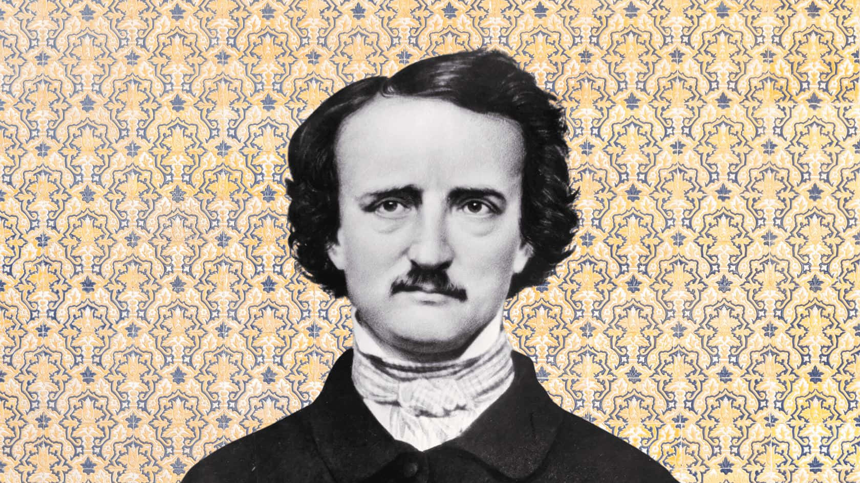 Edgar Allan Poe Portrait Vintage Pattern Background