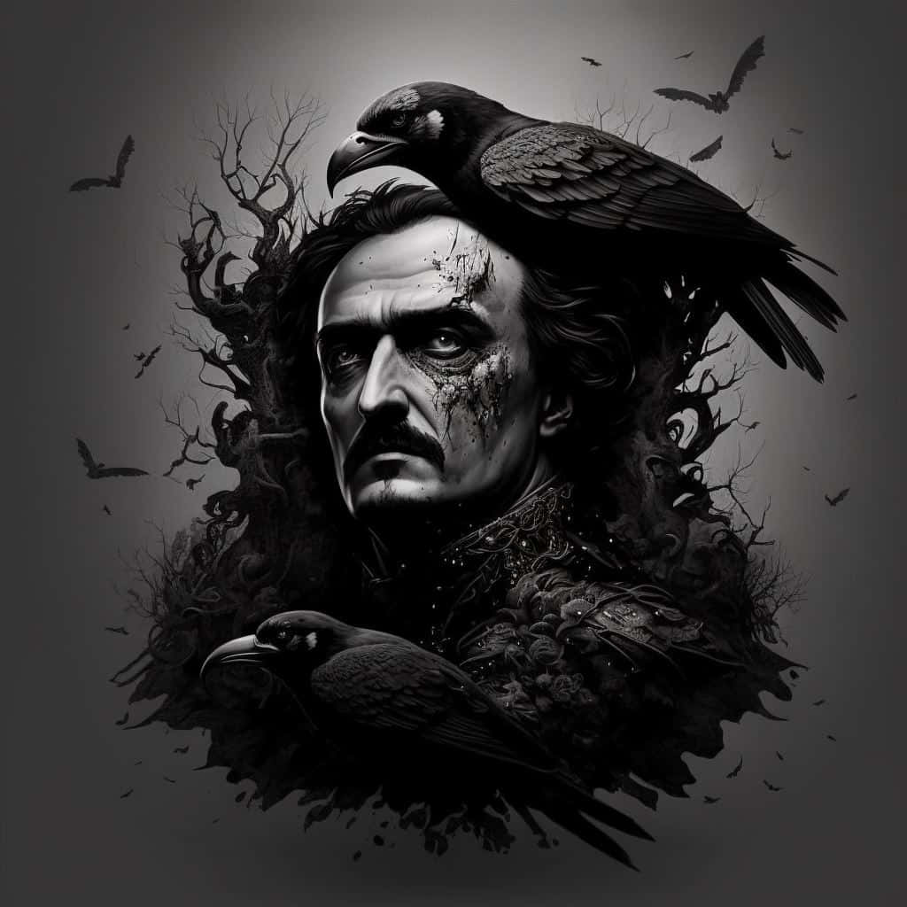 Edgar Allan Poe Ravens Gothic Artwork Background