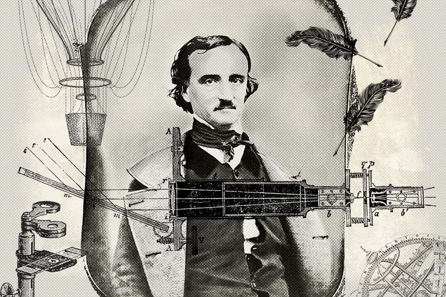 Edgar Allan Poe Steampunk Collage