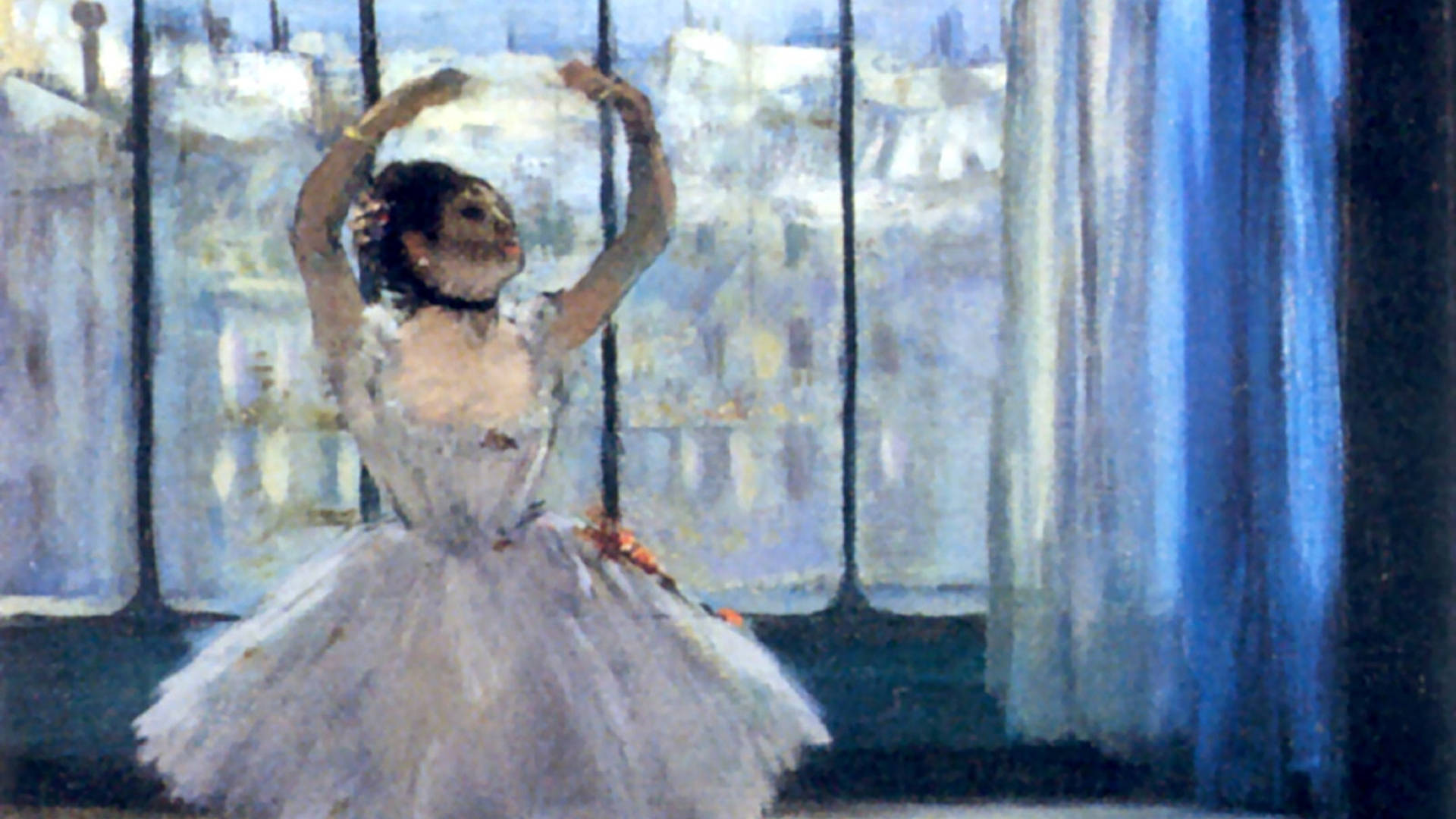 Edgar Degas Ballerina Dancer Oil Painting Background