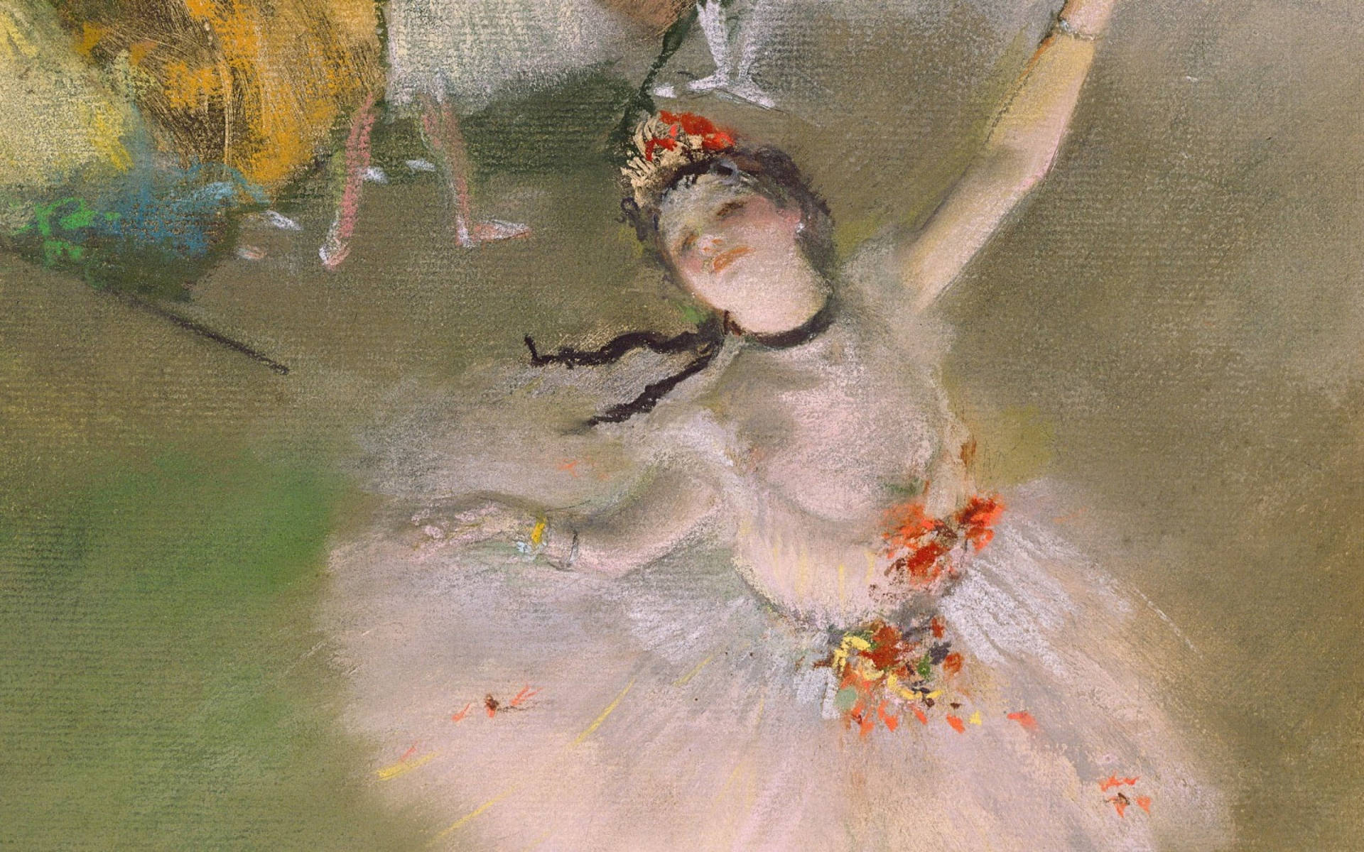 Edgar Degas Ballerina Oil Painting Background