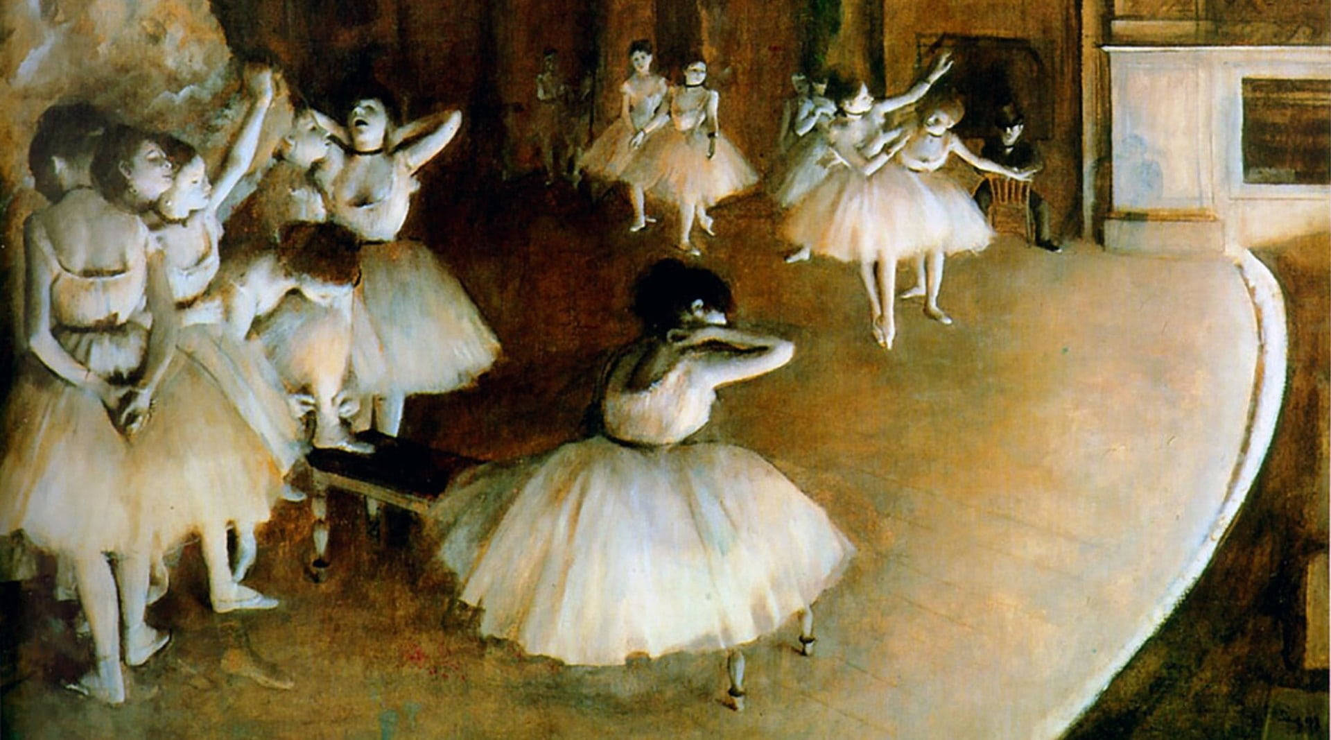 Edgar Degas Ballet Rehearsal On Stage