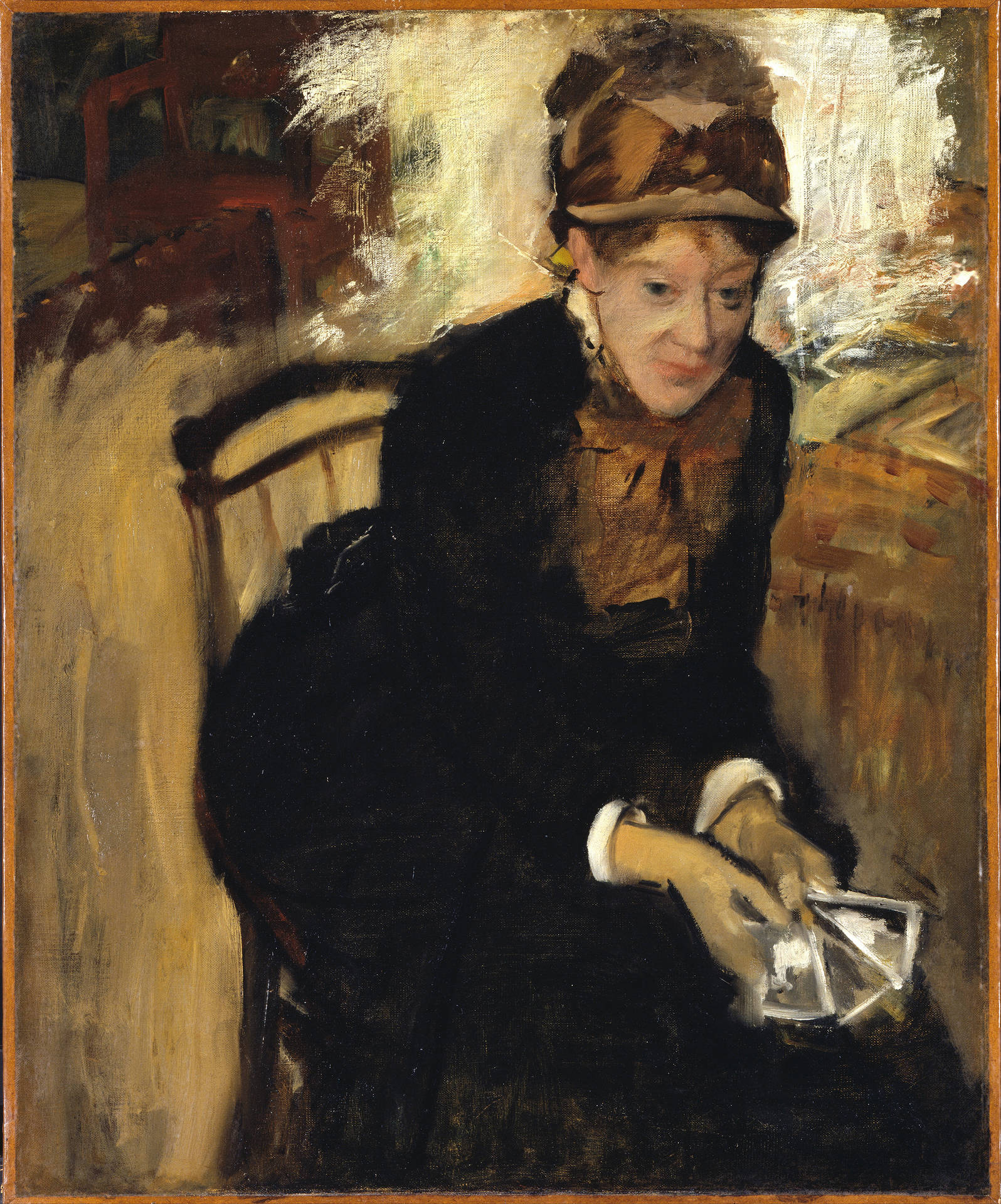 Edgar Degas Portrait Of Mary Casatt Background