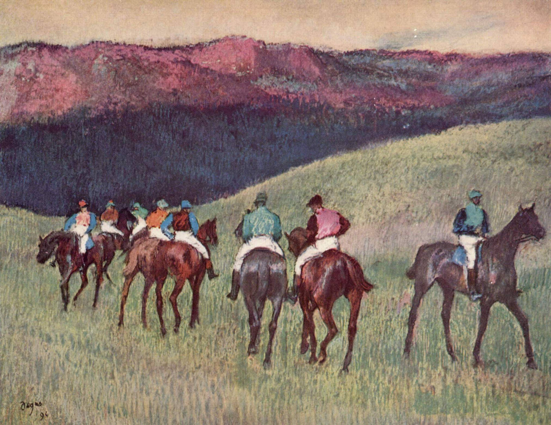 Edgar Degas Race Horse In Landscape